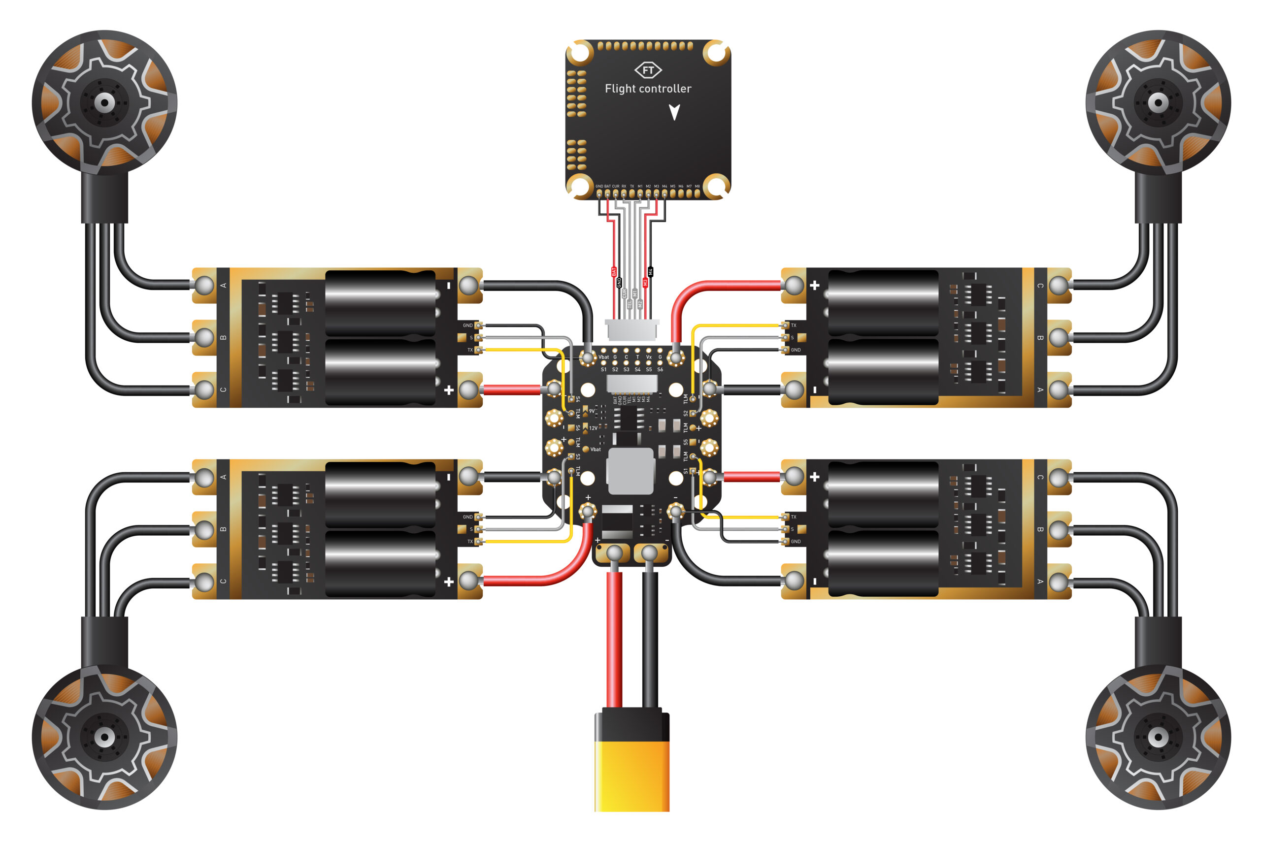 Регулятор швидкості FT ESC 100A 1в1 6&ndash;12S (32-bit) - схема підключення та технічні характеристики - #1